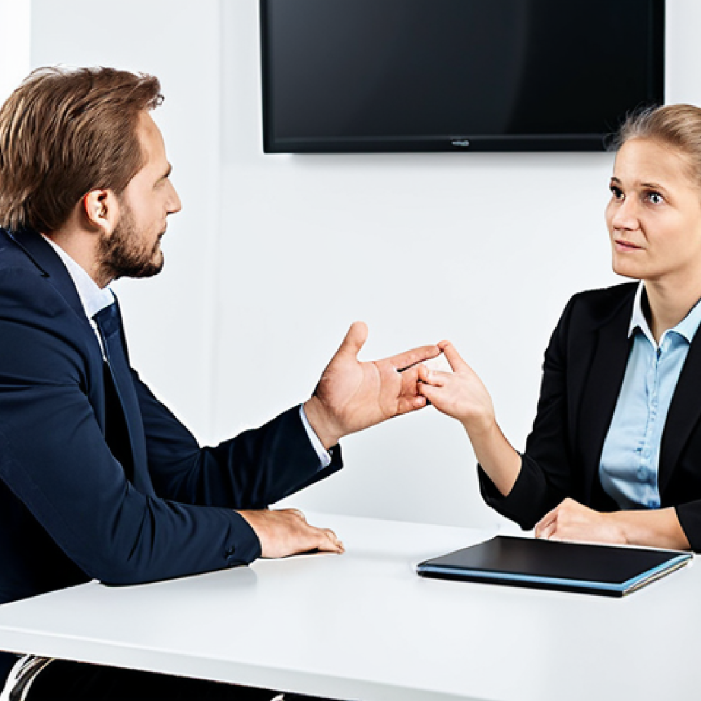 규제 업무에서의 협상 기술 - Active Listening**

"A business meeting in a modern German office, two professionals seated at a tab...